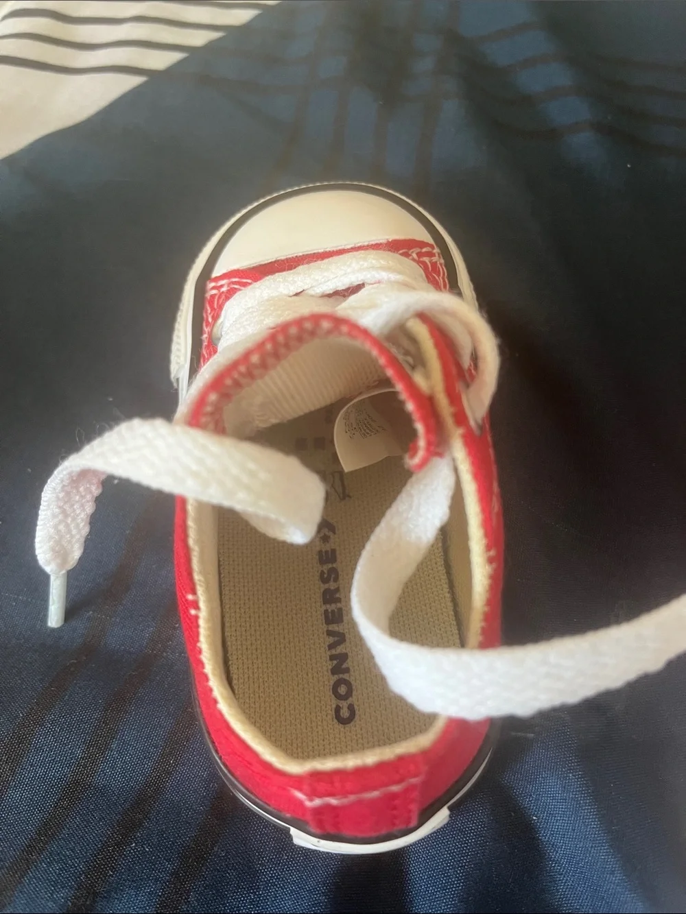 Converse Red Canvas Baby Low-Top Sneakers with White Laces